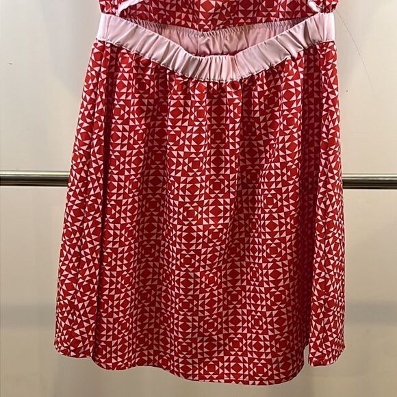 ROXY Red & Pale Pink Open Back Dress - Size Small - Picture 11 of 14
